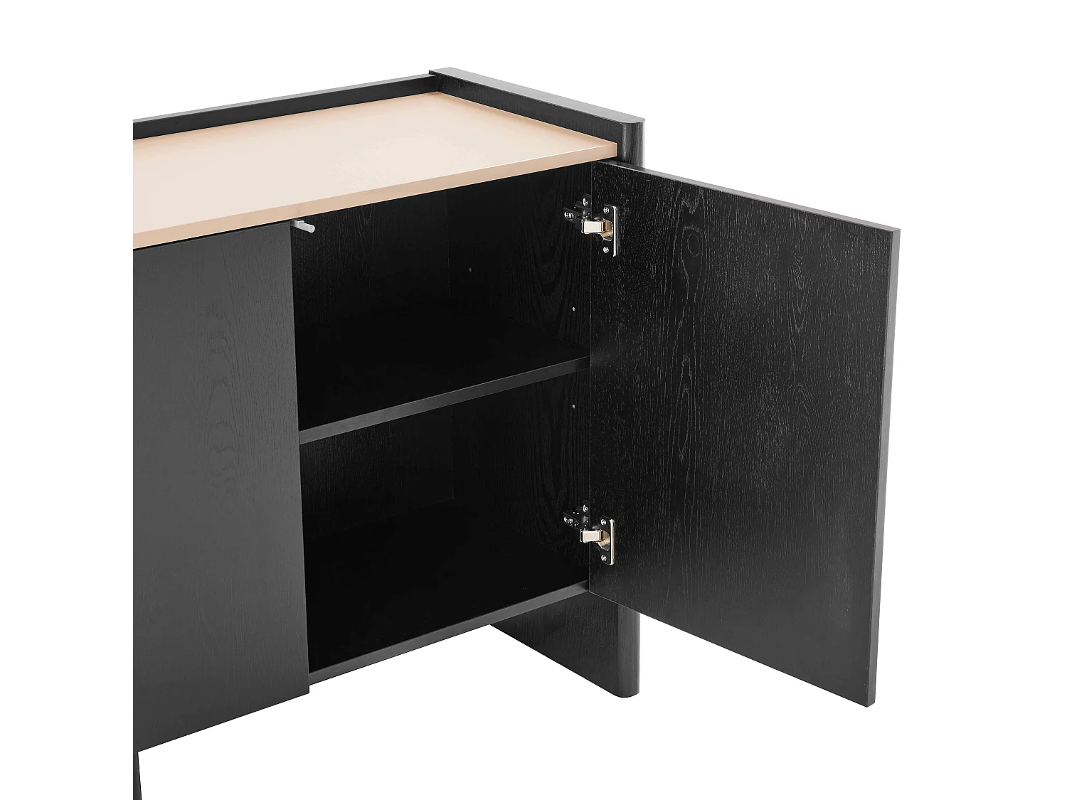 Buffet 3 portes moderne rectangulaire L140 cm bois noir