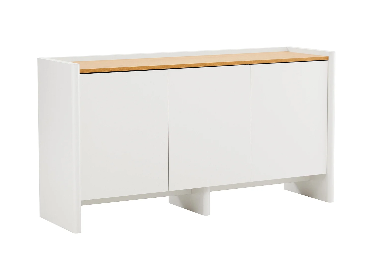 Buffet 3 portes moderne rectangulaire L140 cm écru