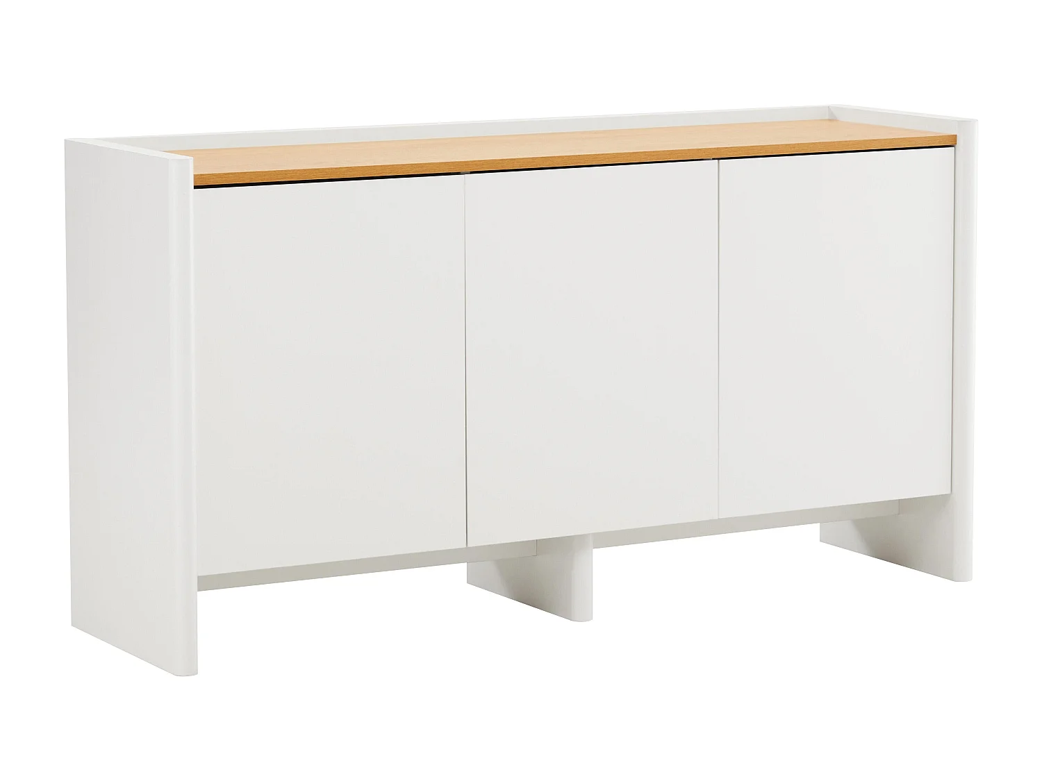 Buffet 3 portes moderne rectangulaire L140 cm écru