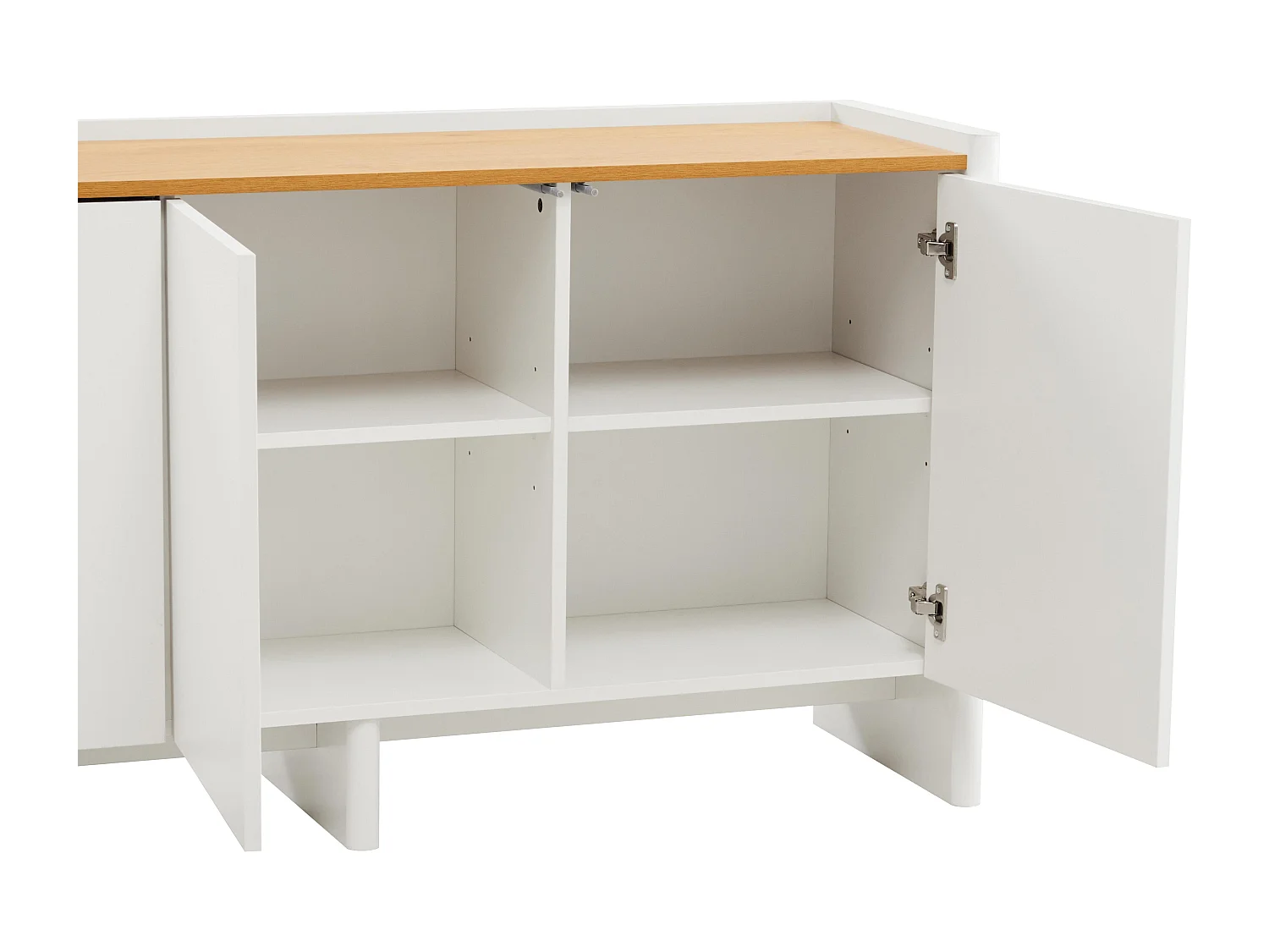 Moderne rechthoekige buffetkast met 3 deuren L140 cm wit