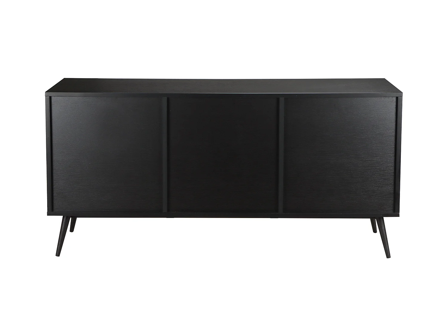 Buffet design effet bois foncé 2 portes 3 tiroirs 150 cm noir
