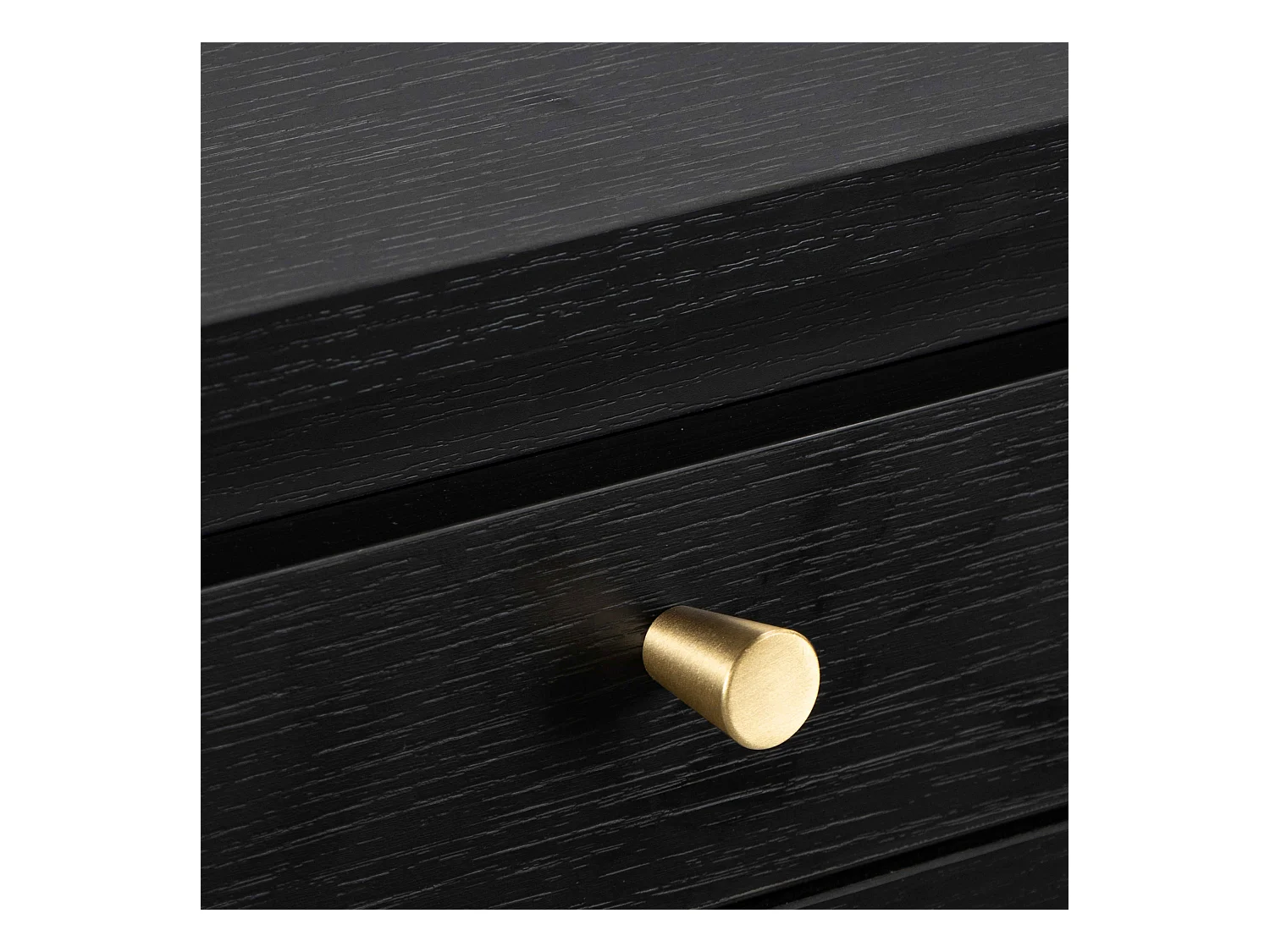 Buffet design effet bois foncé 2 portes 3 tiroirs 150 cm noir