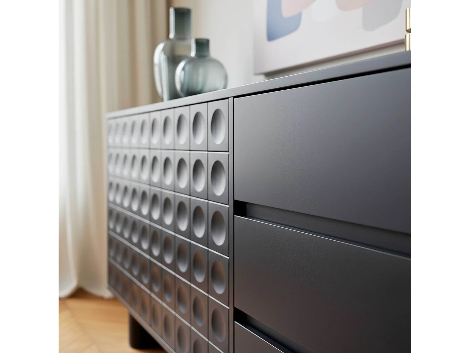 Buffet moderne rectangulaire L160 cm noir