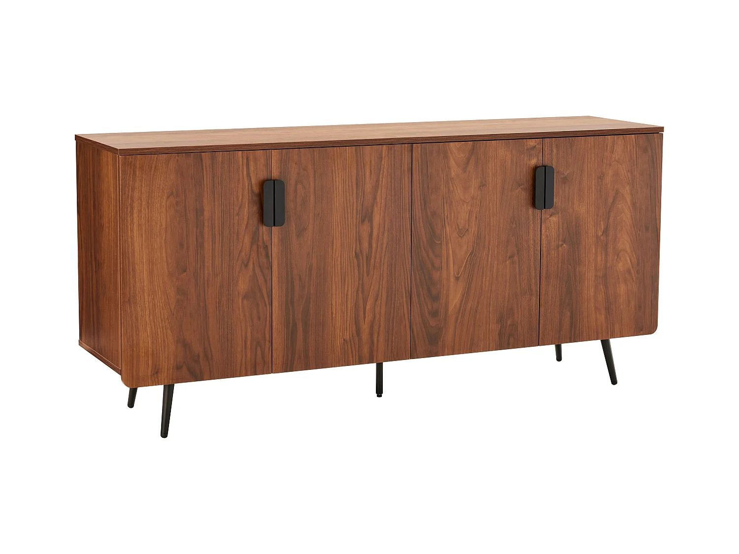 Buffet moderne 4 portes 160 cm bois foncé