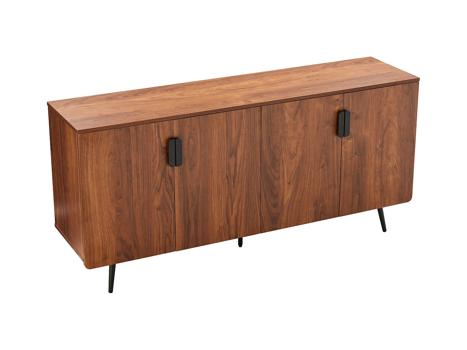 Buffet moderne 4 portes 160 cm bois foncé