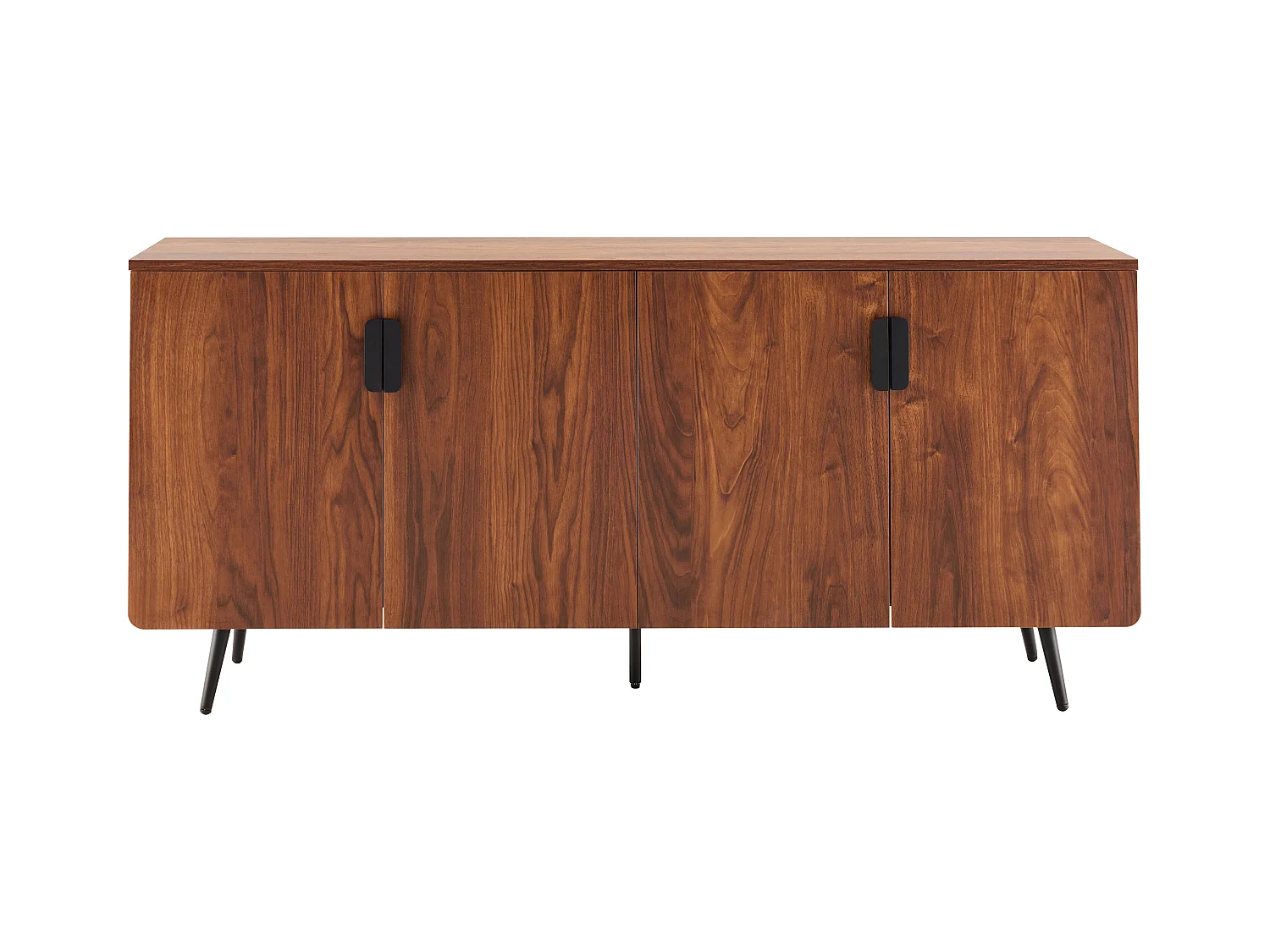 Buffet moderne 4 portes 160 cm bois foncé