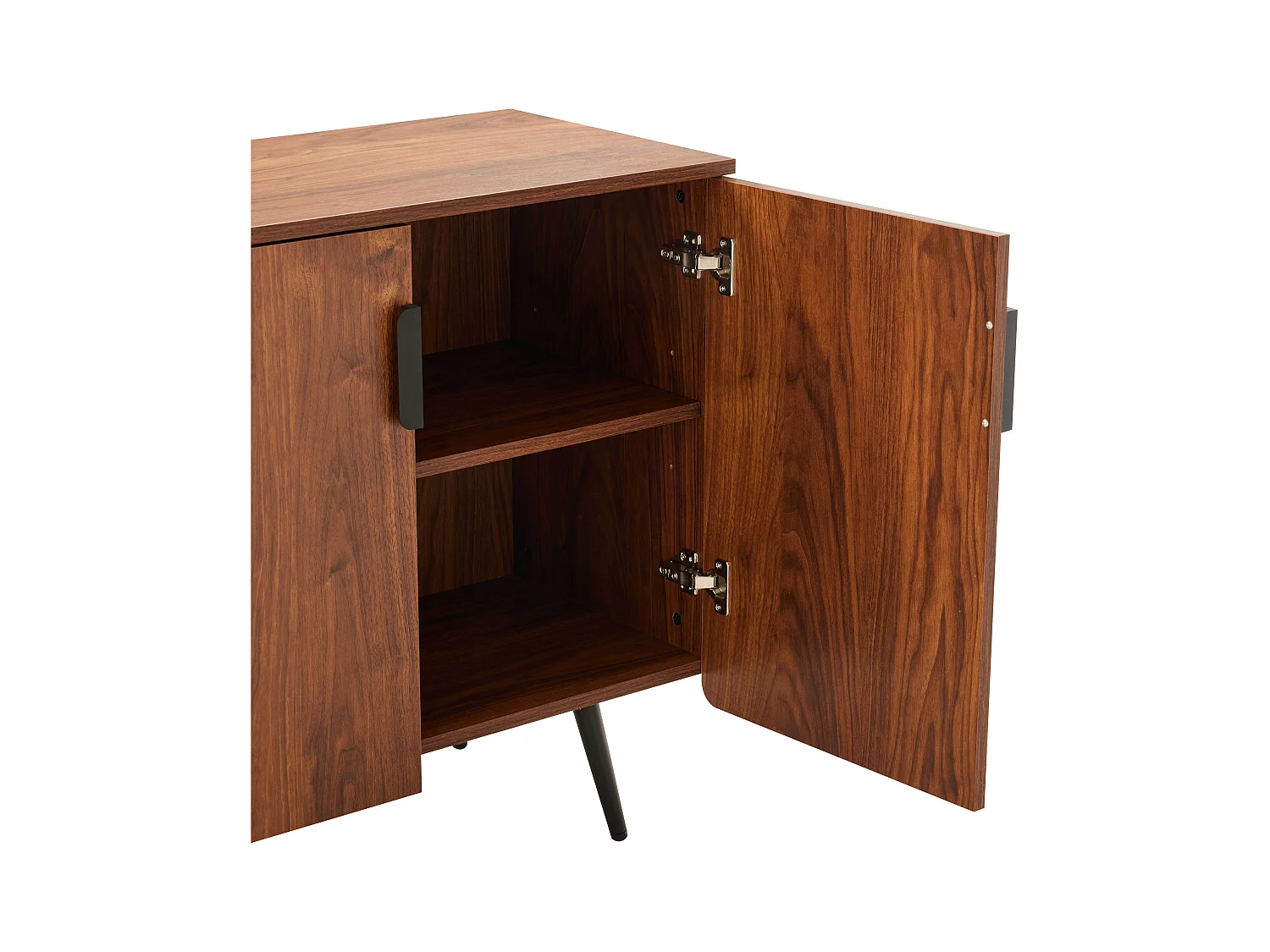 Buffet moderne 4 portes 160 cm bois foncé