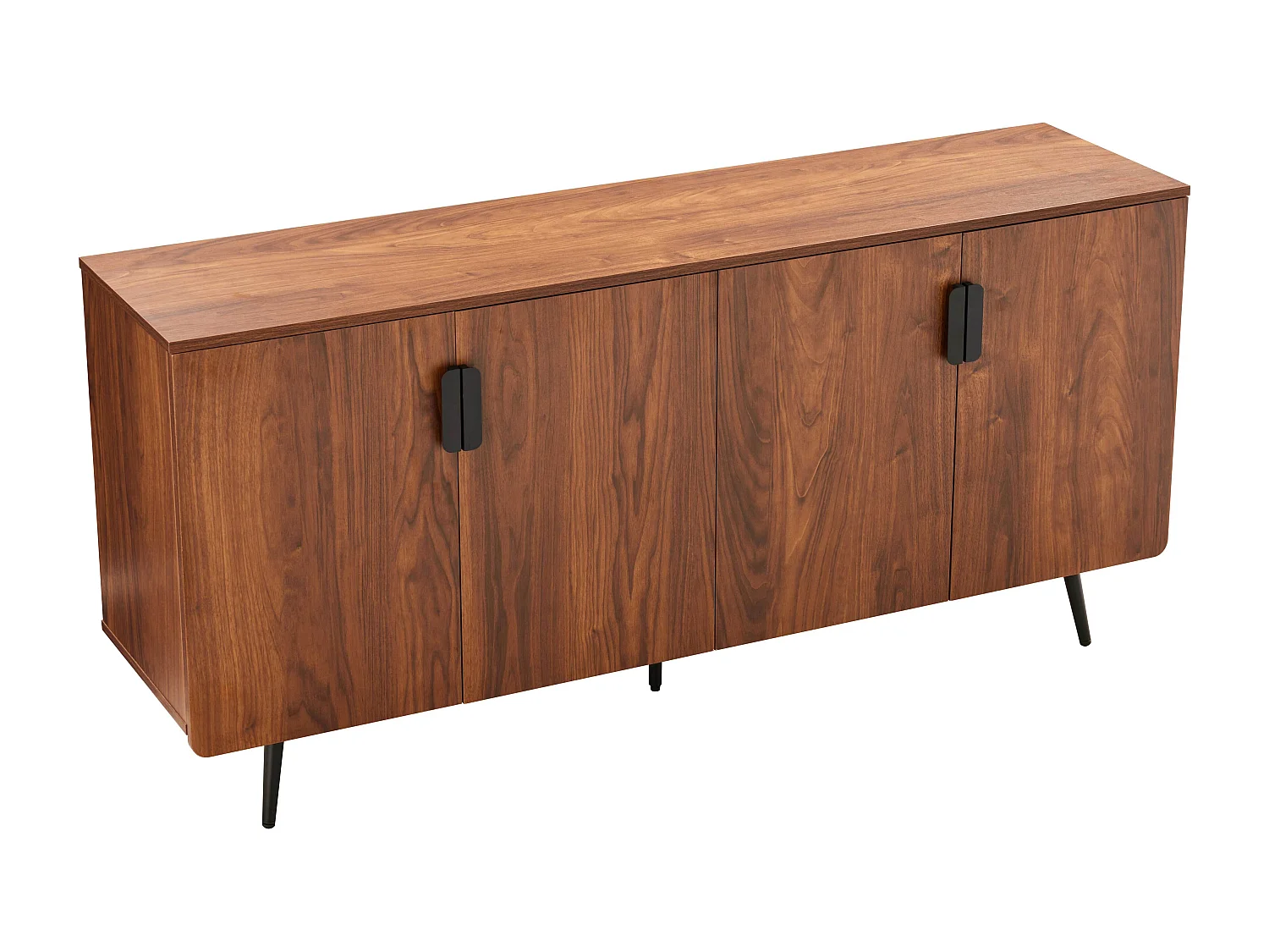 Buffet moderne 4 portes 160 cm bois foncé