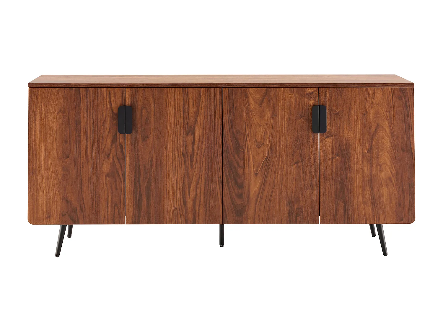 Buffet moderne 4 portes 160 cm bois foncé