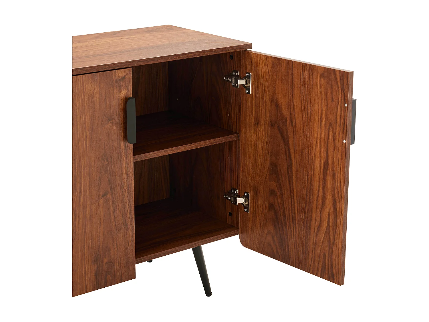 Buffet moderne 4 portes 160 cm bois foncé