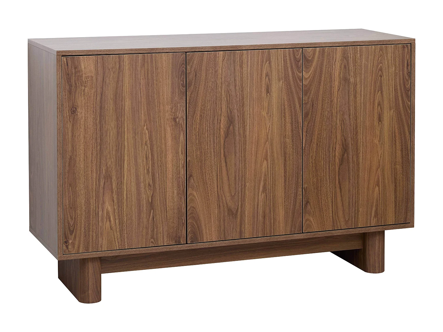 Buffet 3 portes 120 cm scandinave bois foncé