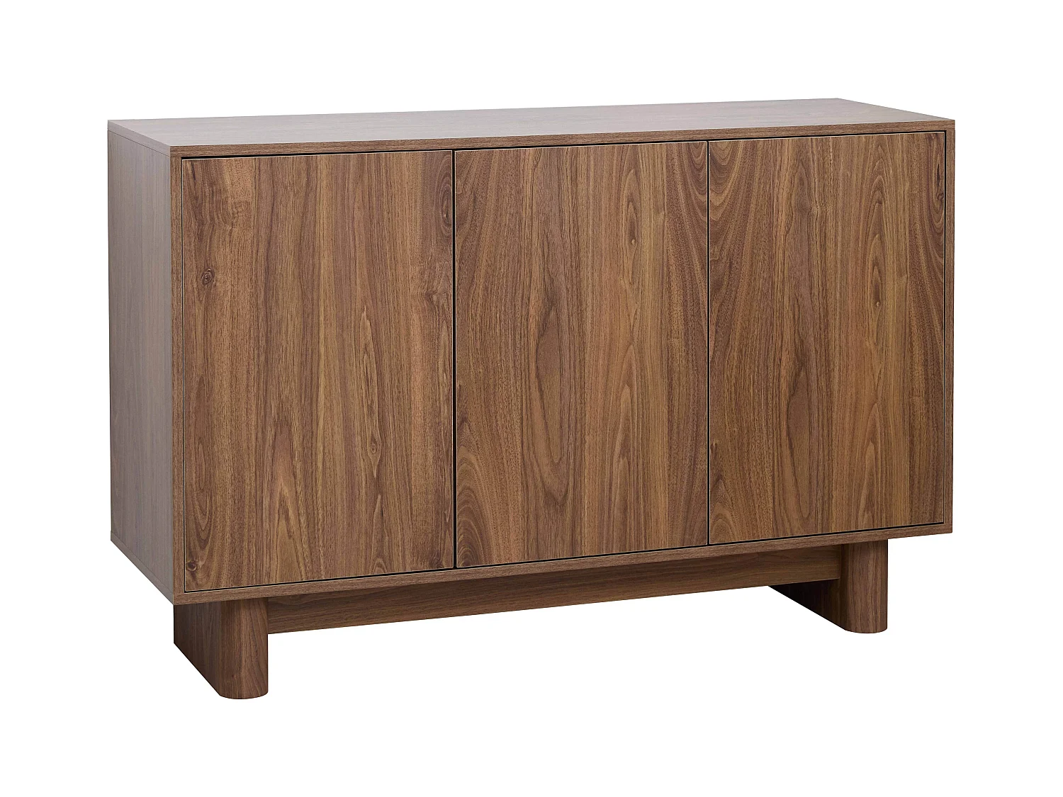 Buffet 3 portes 120 cm scandinave bois foncé