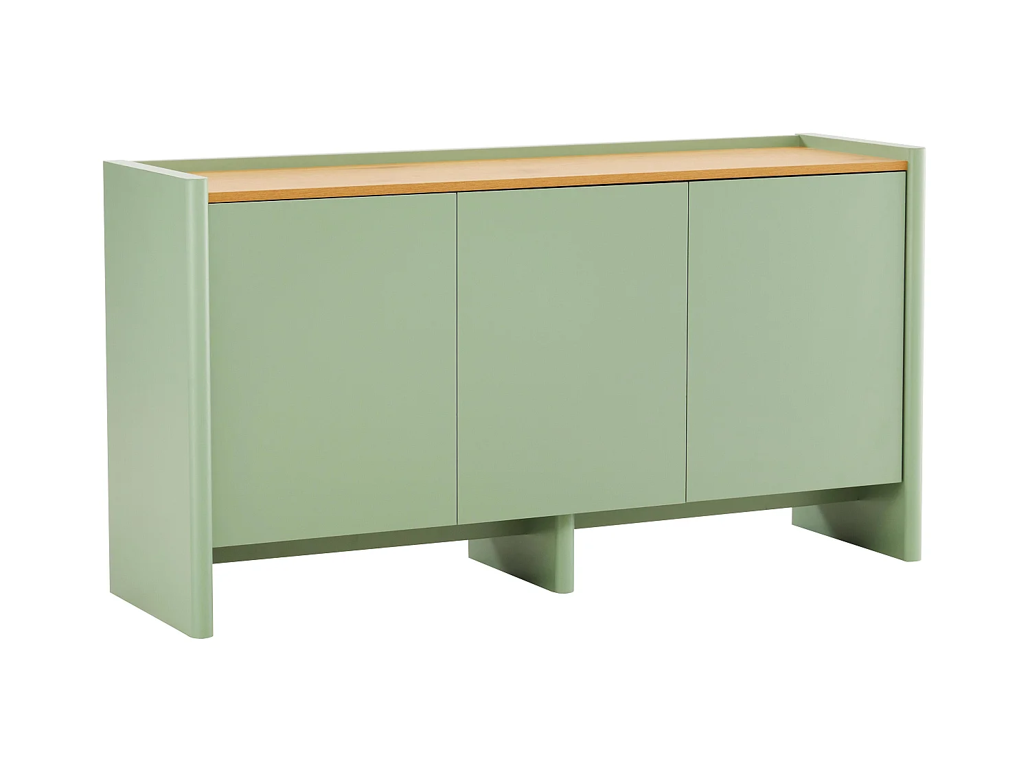 Buffet 3 portes moderne rectangulaire L140 cm vert