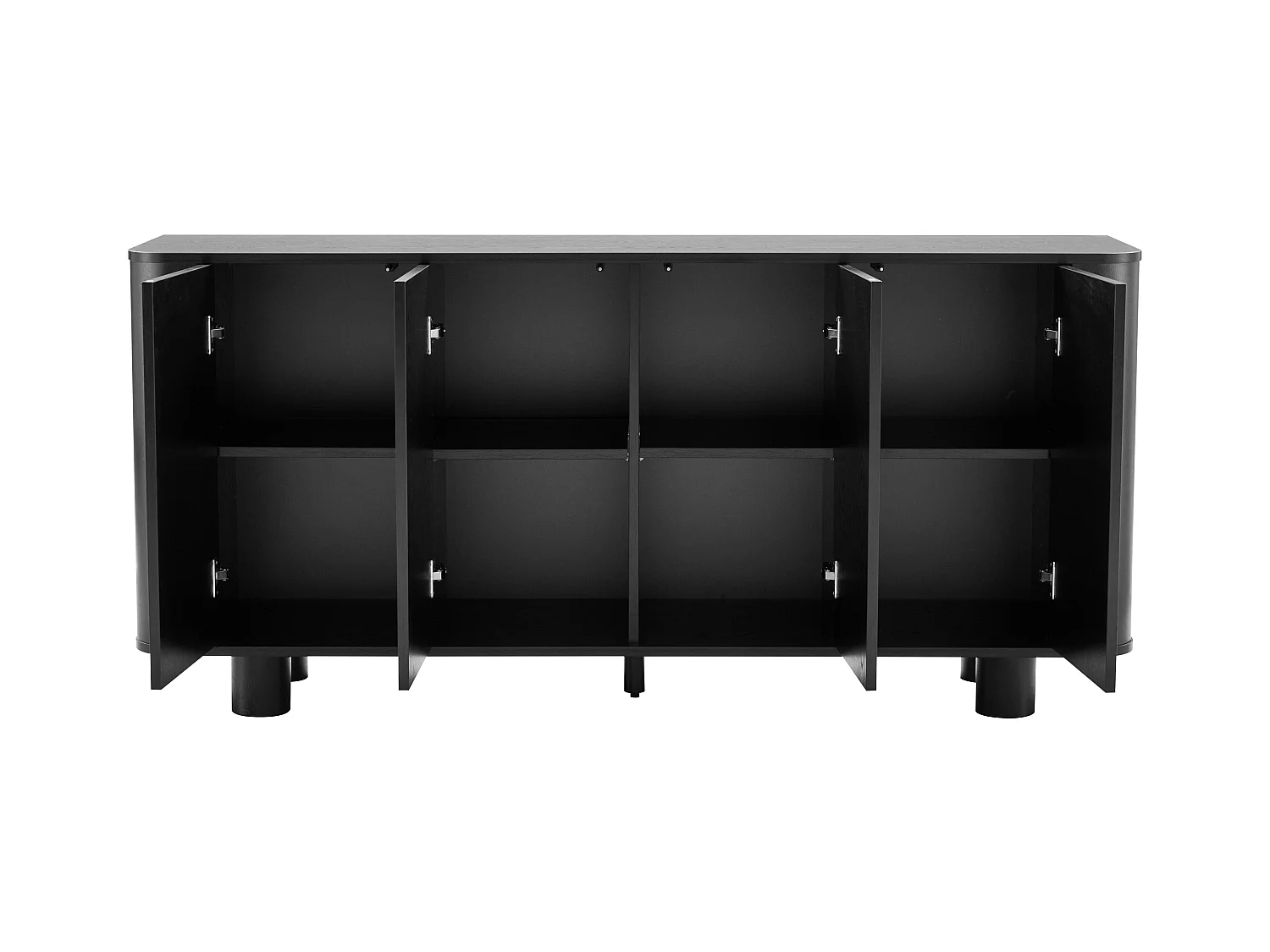 Buffet scandinave 4 portes L160 cm bois noir