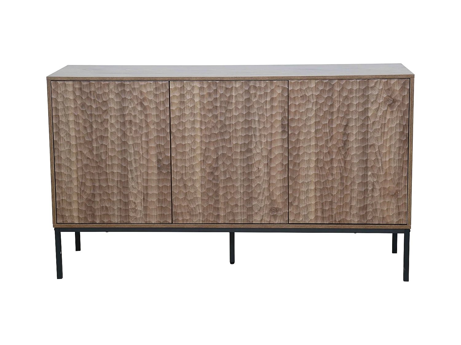 Buffet 3 portes moderne rectangulaire L147 cm bois foncé