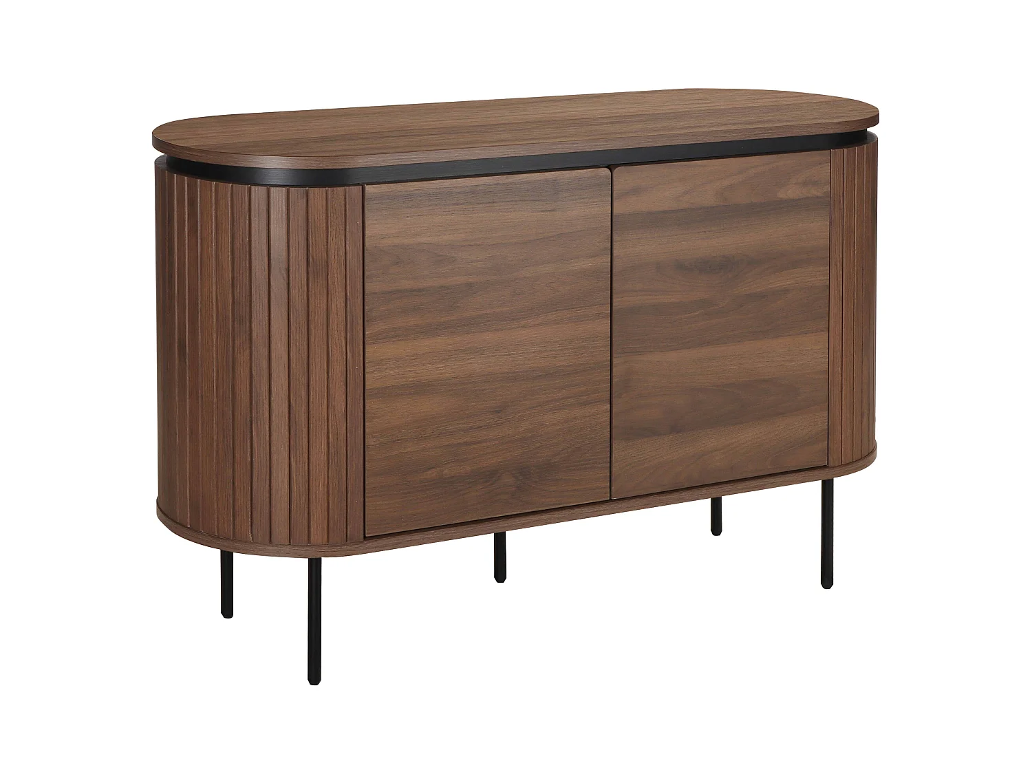 Buffet 2 portes moderne rectangulaire L120 cm bois foncé