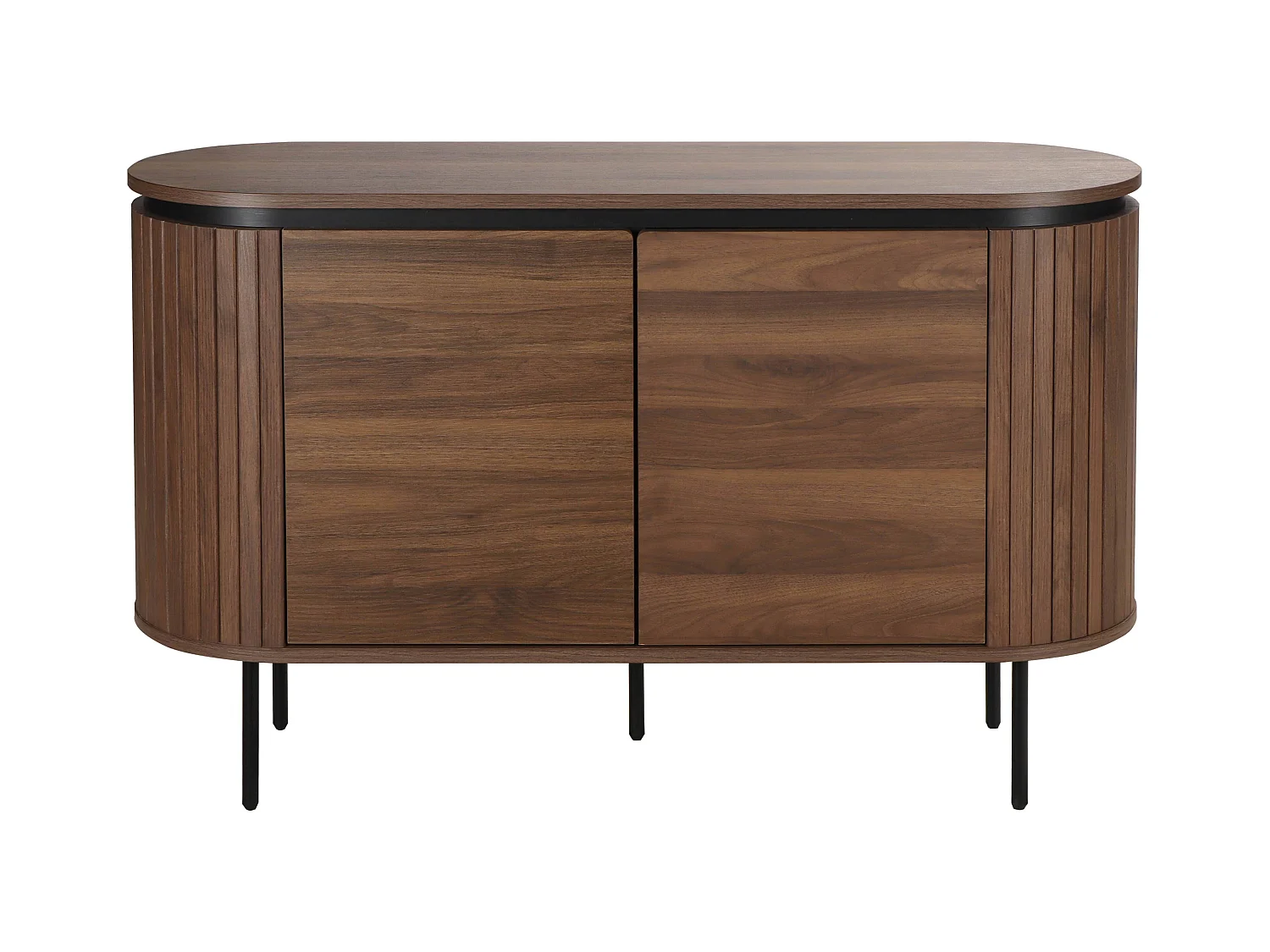 Buffet 2 portes moderne rectangulaire L120 cm bois foncé