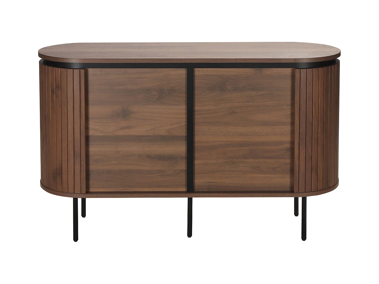 Buffet 2 portes moderne rectangulaire L120 cm bois foncé