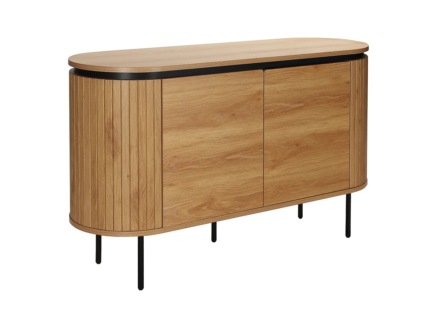 Buffet 2 portes moderne rectangulaire L120 cm bois clair