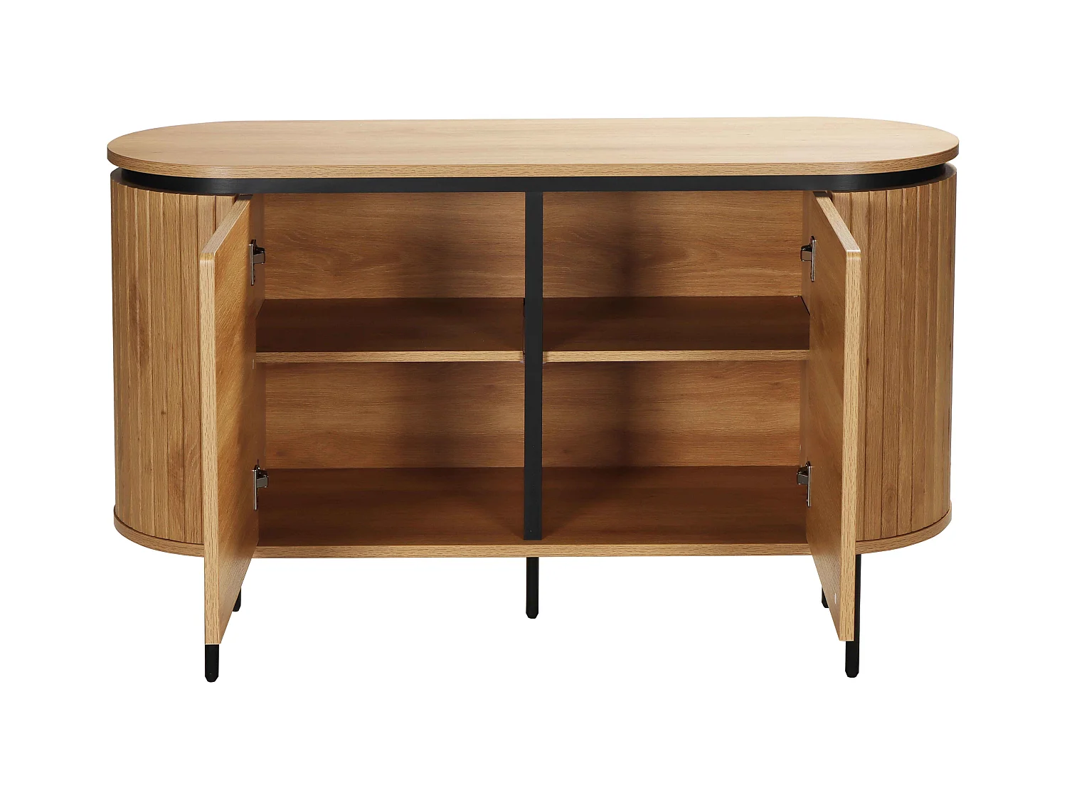 Buffet 2 portes moderne rectangulaire L120 cm bois clair