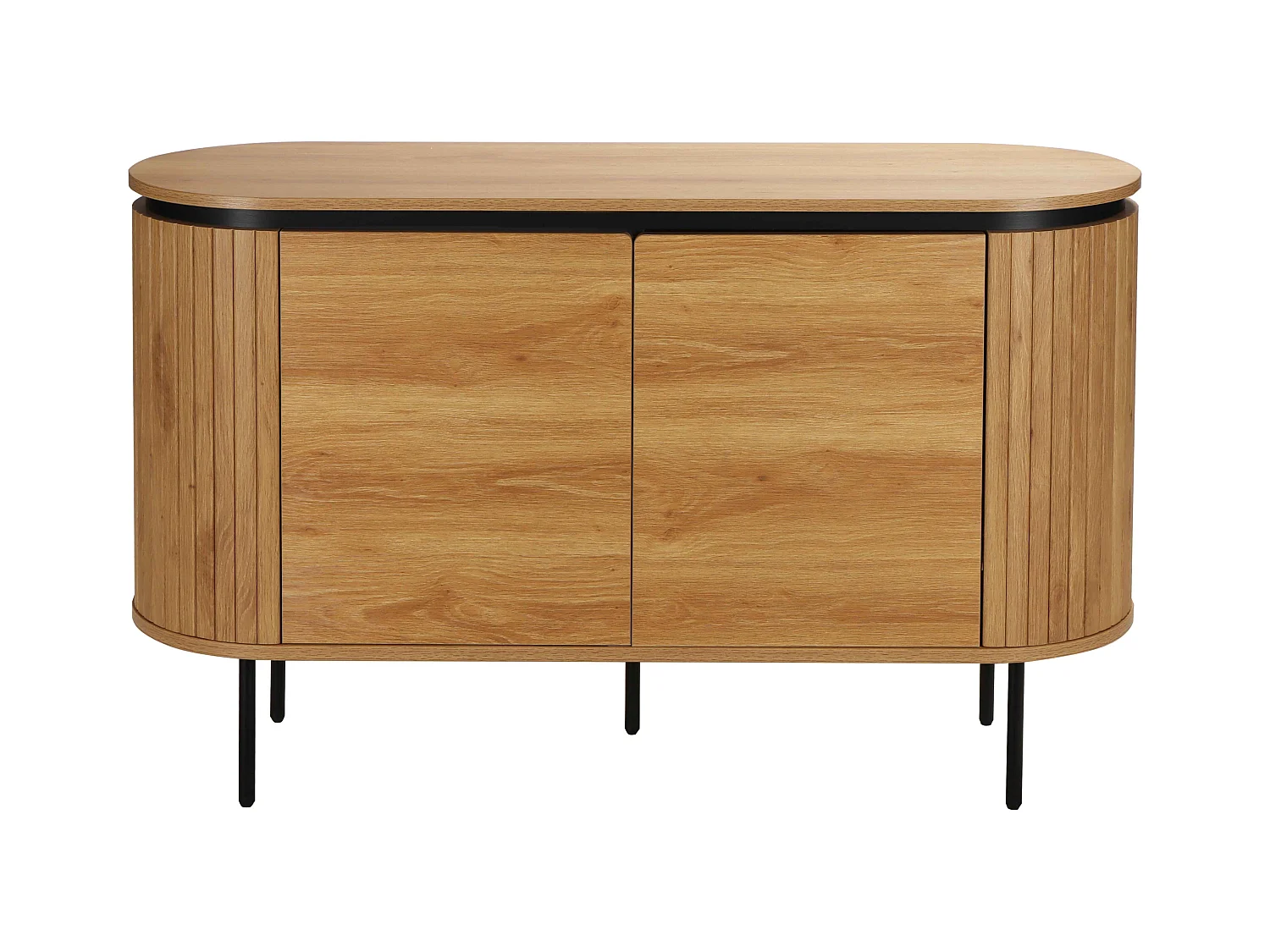 Buffet 2 portes moderne rectangulaire L120 cm bois clair