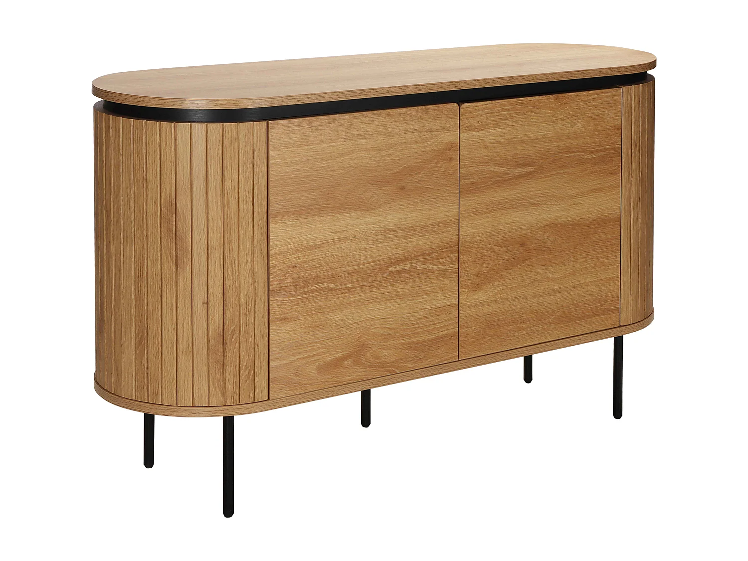 Buffet 2 portes moderne rectangulaire L120 cm bois clair