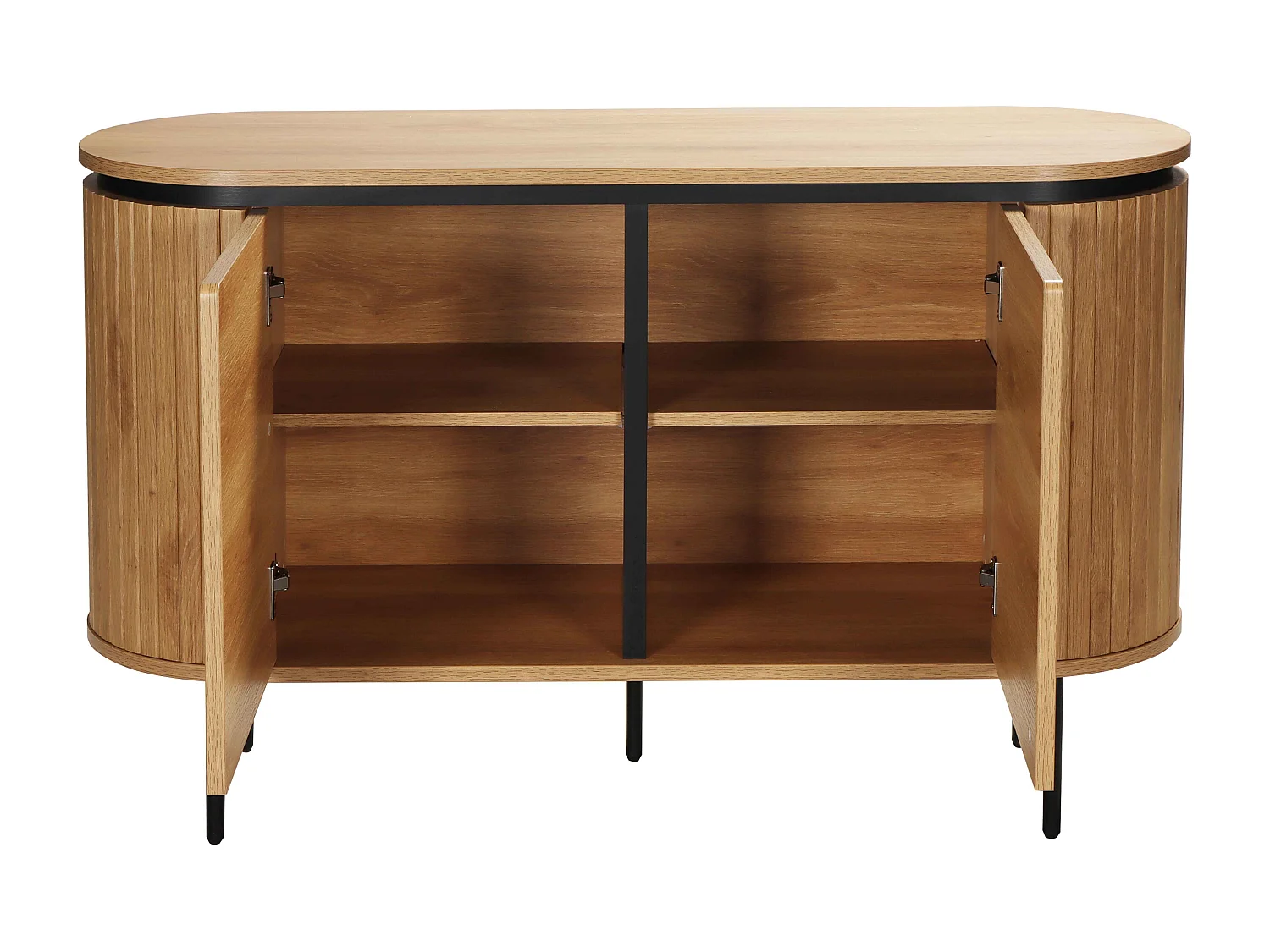 Buffet 2 portes moderne rectangulaire L120 cm bois clair