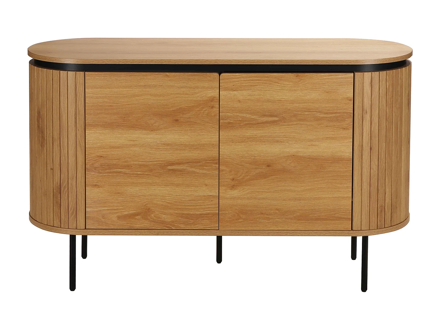 Buffet 2 portes moderne rectangulaire L120 cm bois clair