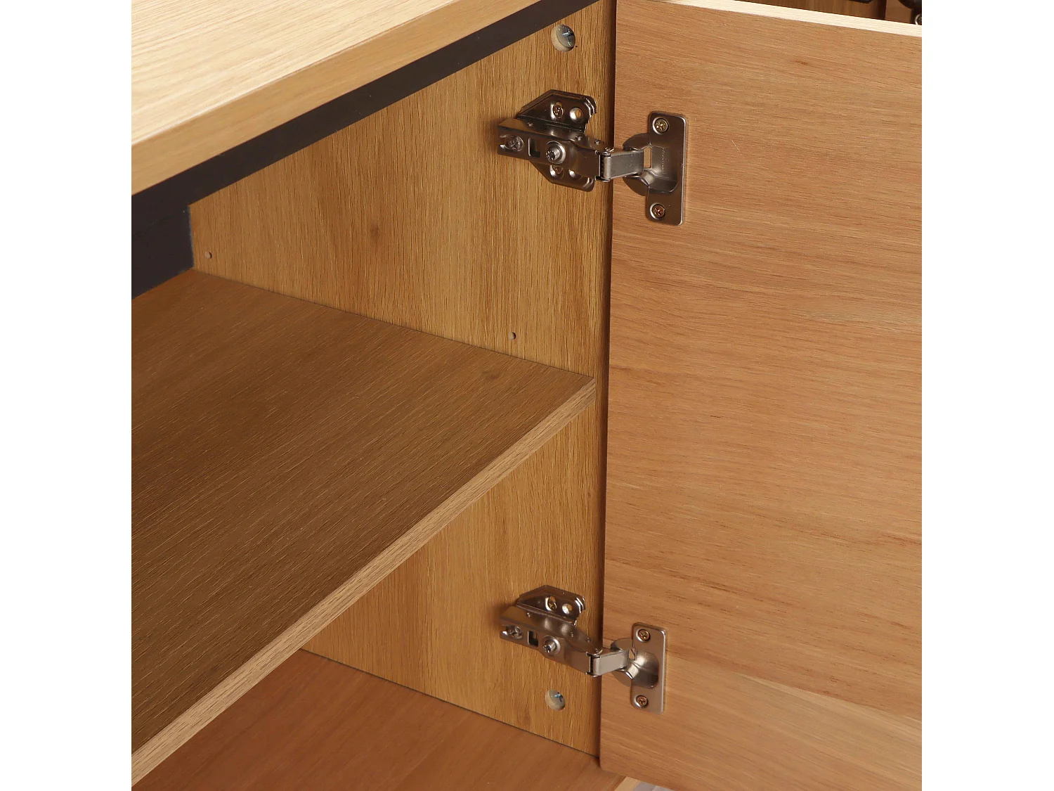 Buffet 2 portes moderne rectangulaire L120 cm bois clair