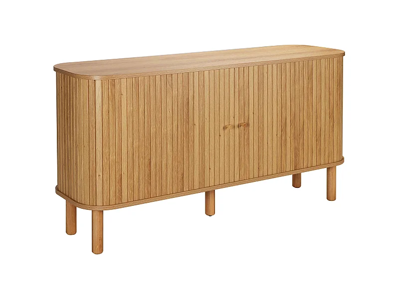 Buffet 2 portes scandinave rectangulaire L140 cm bois clair
