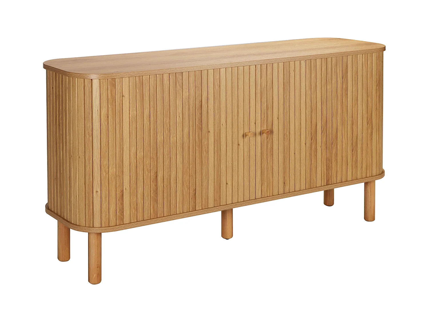 Buffet 2 portes scandinave rectangulaire L140 cm bois clair