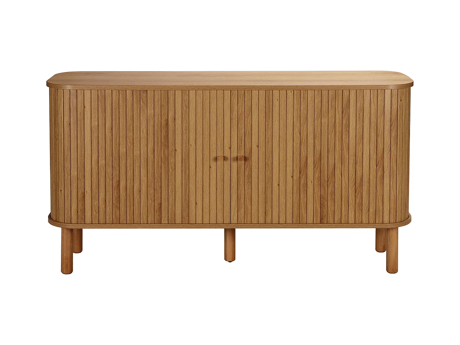 Buffet 2 portes scandinave rectangulaire L140 cm bois clair