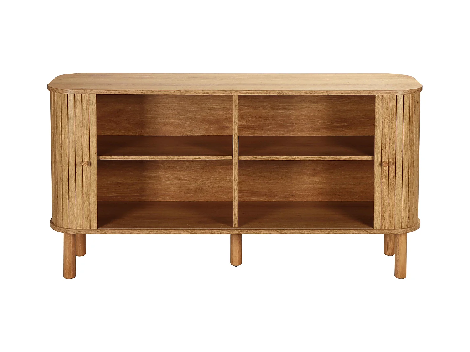Buffet 2 portes scandinave rectangulaire L140 cm bois clair