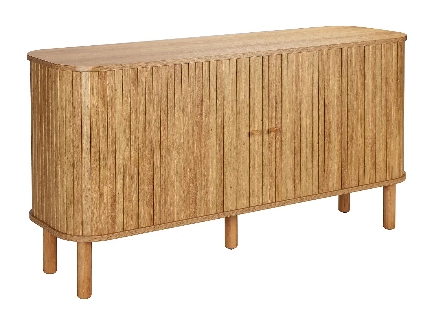 Buffet 2 portes scandinave rectangulaire L140 cm bois clair
