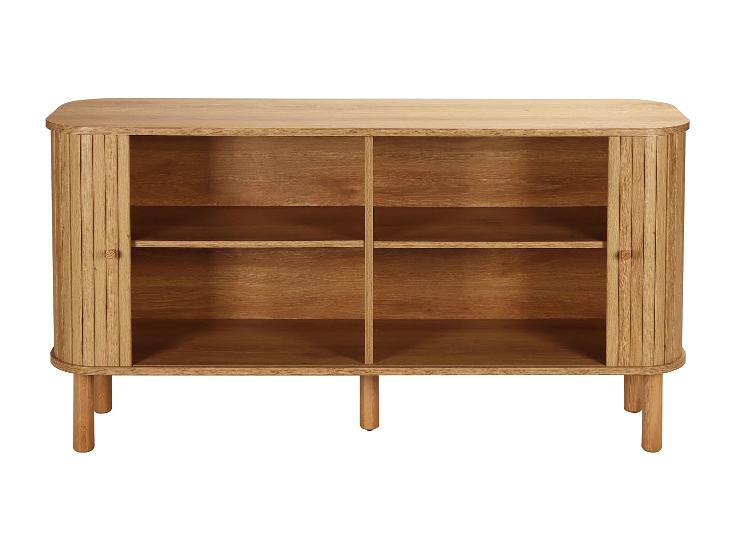 Buffet 2 portes scandinave rectangulaire L140 cm bois clair