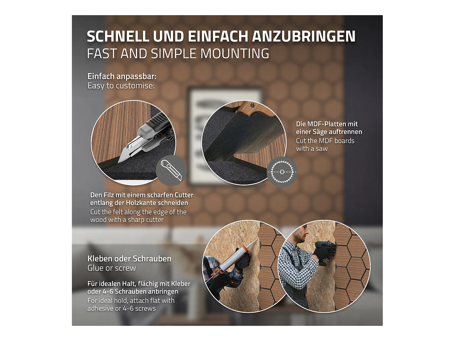 Lot de 2 panneaux acoustiques 66x81x2cm 1m² motif bois teck hexagonal MDF isolation sonore dalle phonique insonorisante cloisons murales anti-bruit