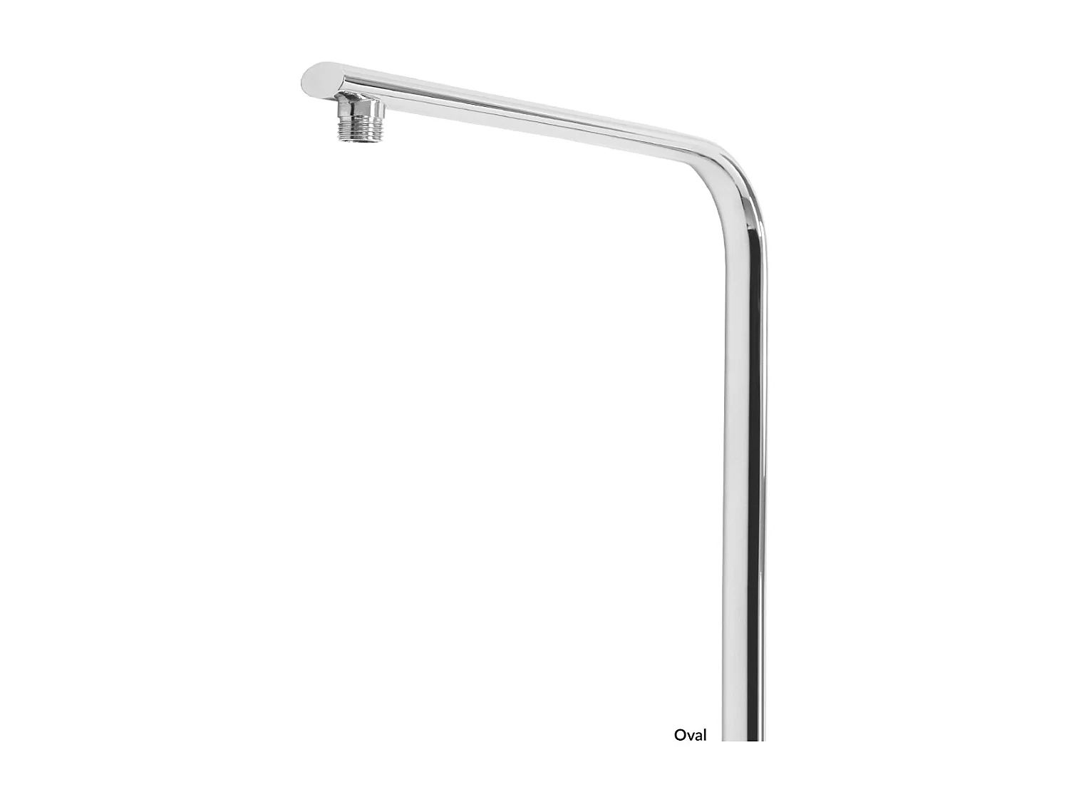 ECD Germany Colonna doccia in acciaio inox V2A cromato, ovalata, con mensola portasapone, 2 flessibili, asta doccia regolabile, senza soffione