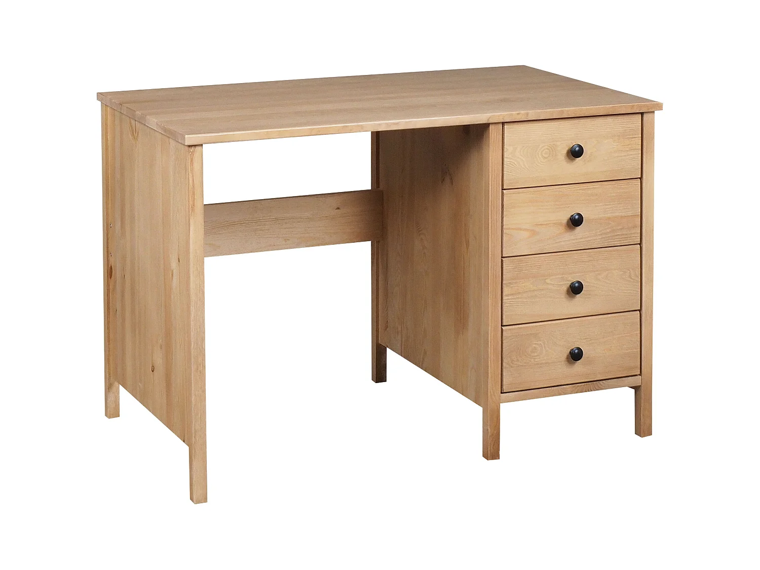 Biurko Prestige II drewniane 110 cm, 4 szuflady, kolor dębowy