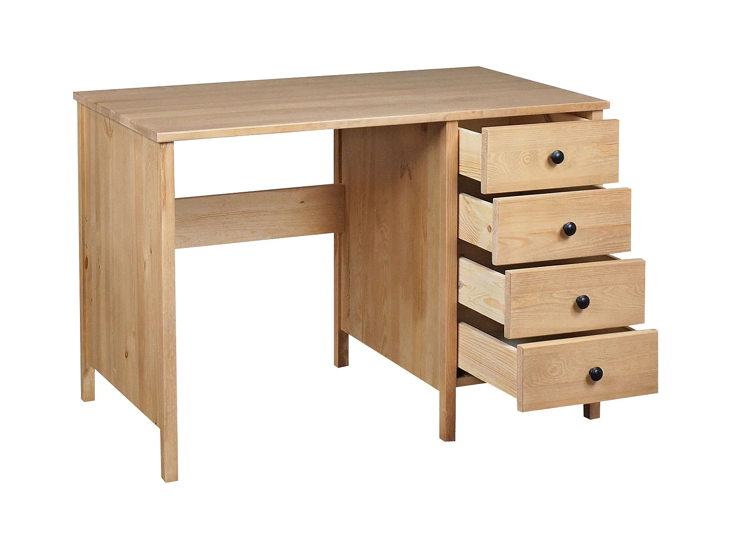 Biurko Prestige II drewniane 110 cm, 4 szuflady, kolor dębowy