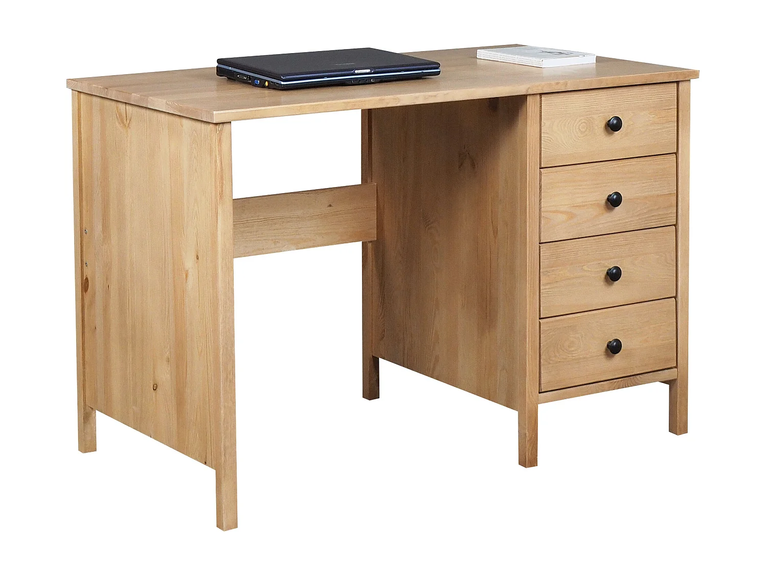 Biurko Prestige II drewniane 110 cm, 4 szuflady, kolor dębowy