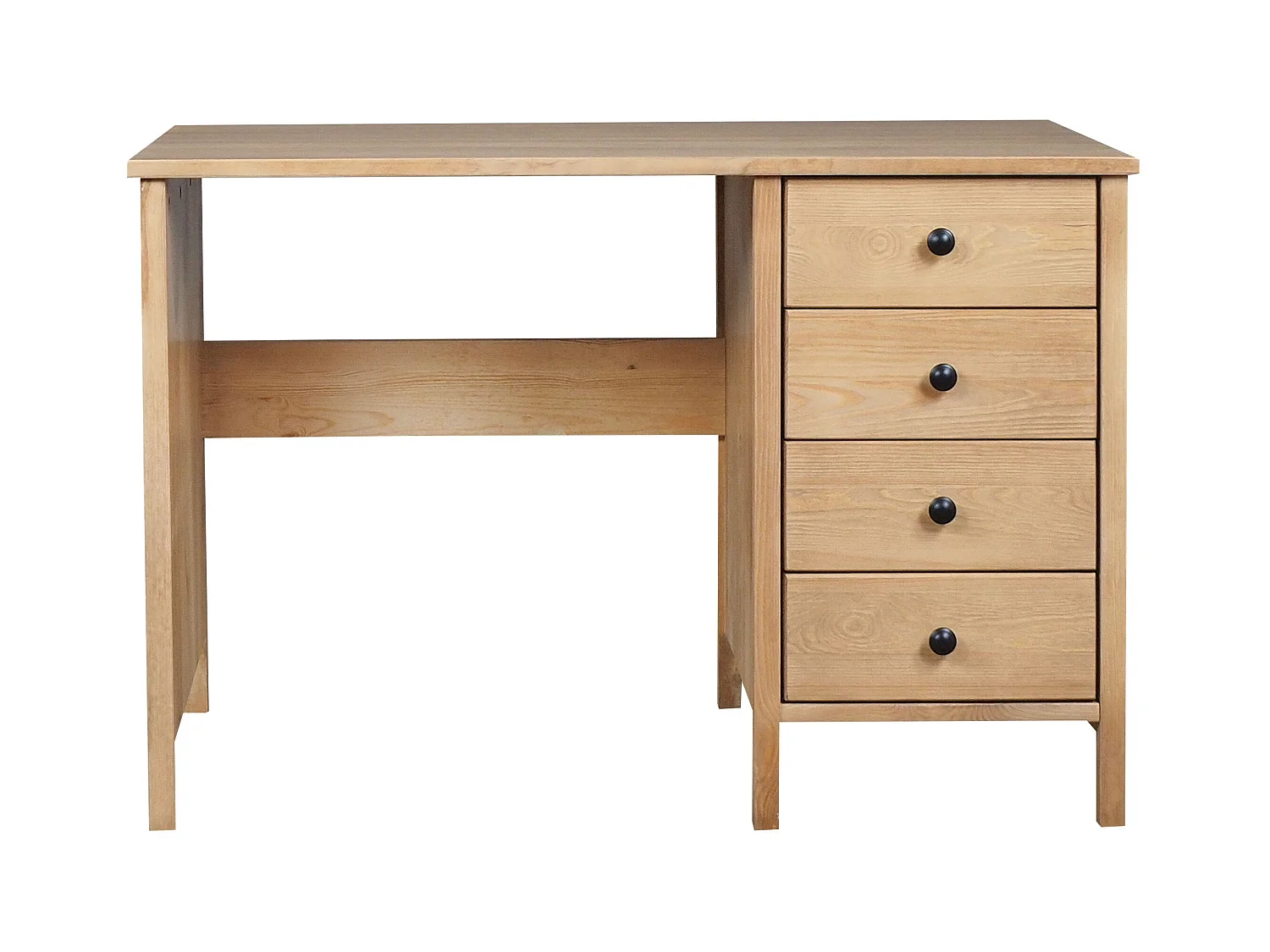 Biurko Prestige II drewniane 110 cm, 4 szuflady, kolor dębowy