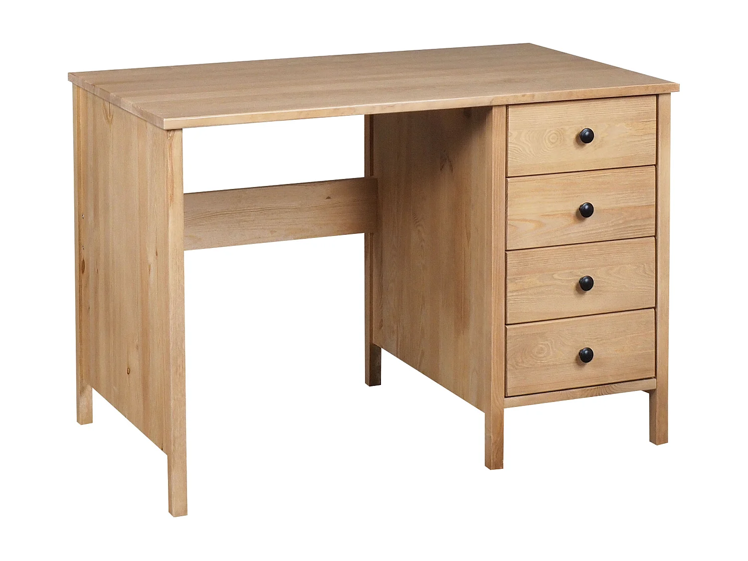 Biurko Prestige II drewniane 110 cm, 4 szuflady, kolor dębowy