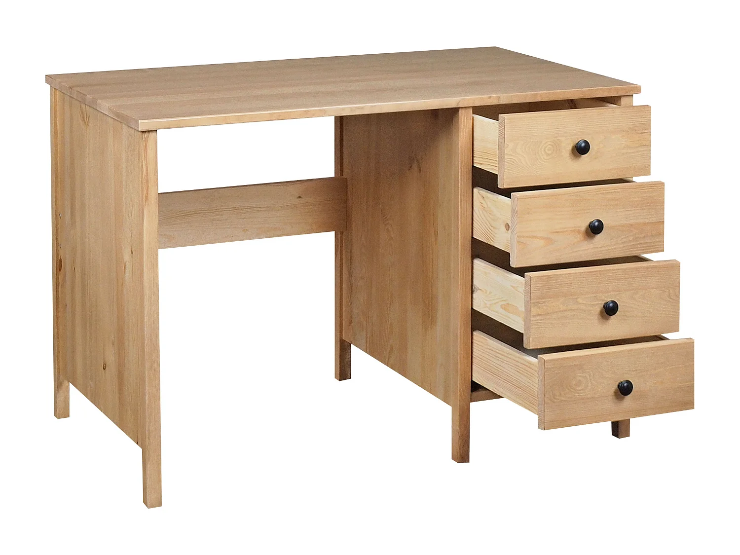 Biurko Prestige II drewniane 110 cm, 4 szuflady, kolor dębowy