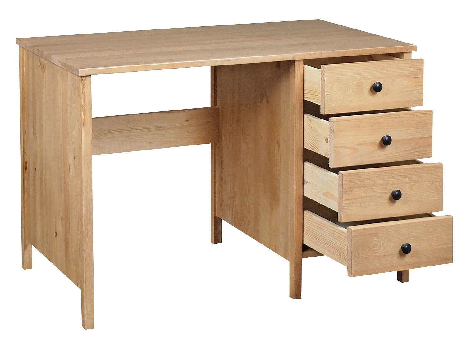 Biurko Prestige II drewniane 110 cm, 4 szuflady, kolor dębowy