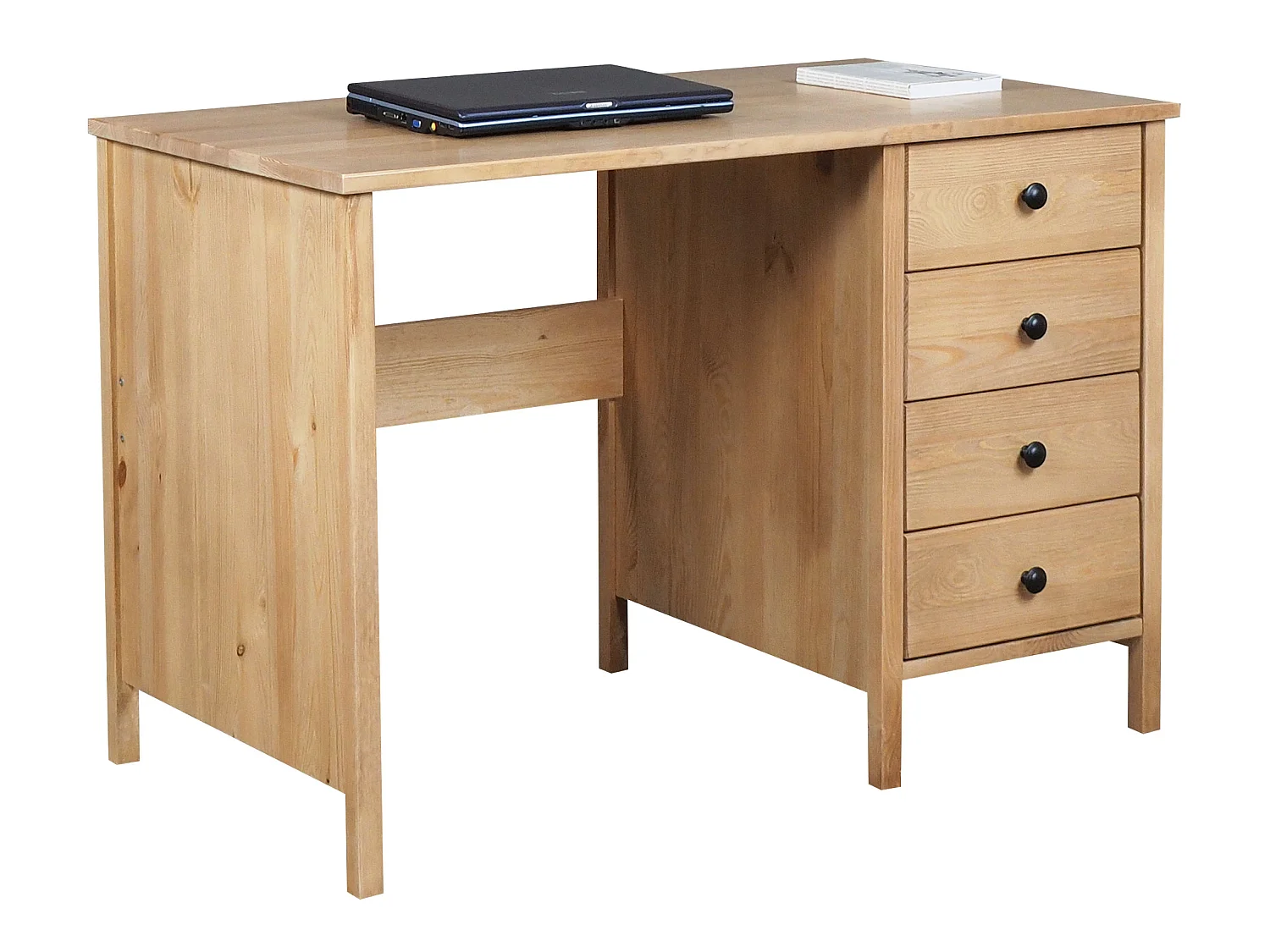 Biurko Prestige II drewniane 110 cm, 4 szuflady, kolor dębowy
