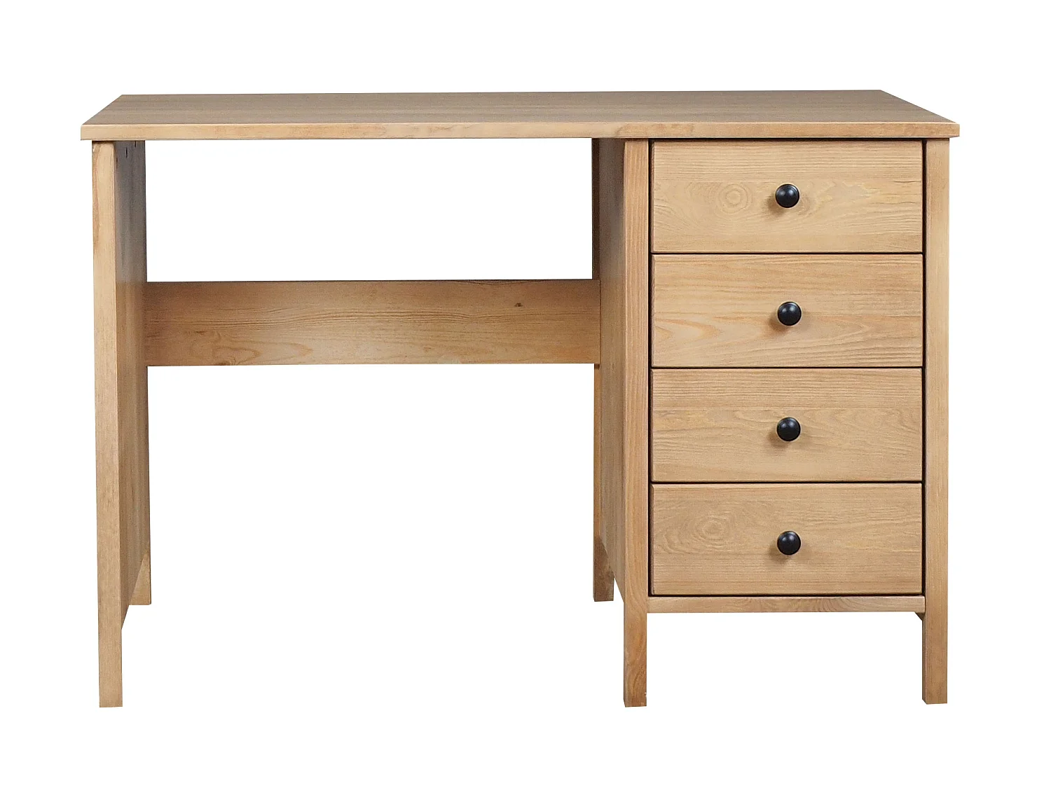 Biurko Prestige II drewniane 110 cm, 4 szuflady, kolor dębowy