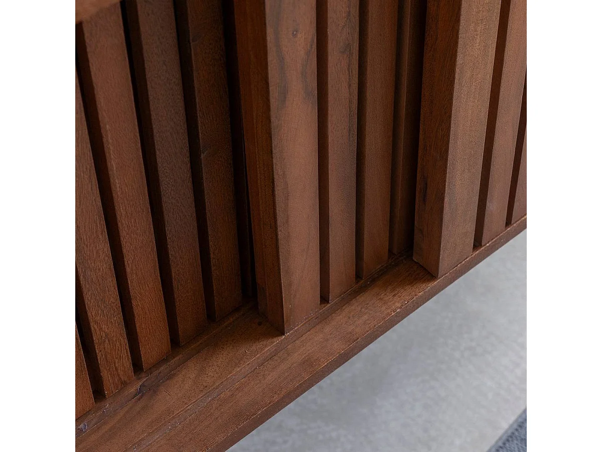 Mueble bajo lavabo de madera de acacia y terrazo Kaelis