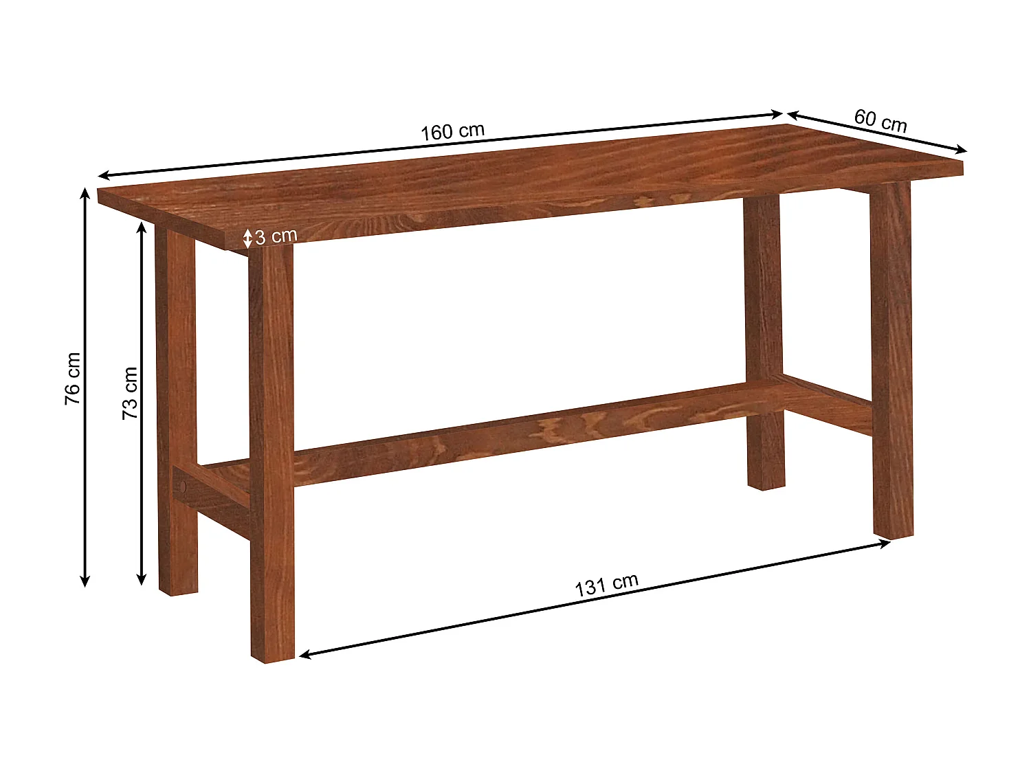 Biurko Nordic drewniane, kolor kasztan