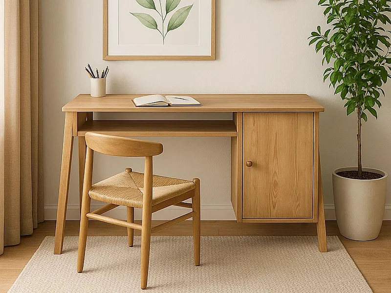 Biurko Oregon wood drewniane, kolor dębowy