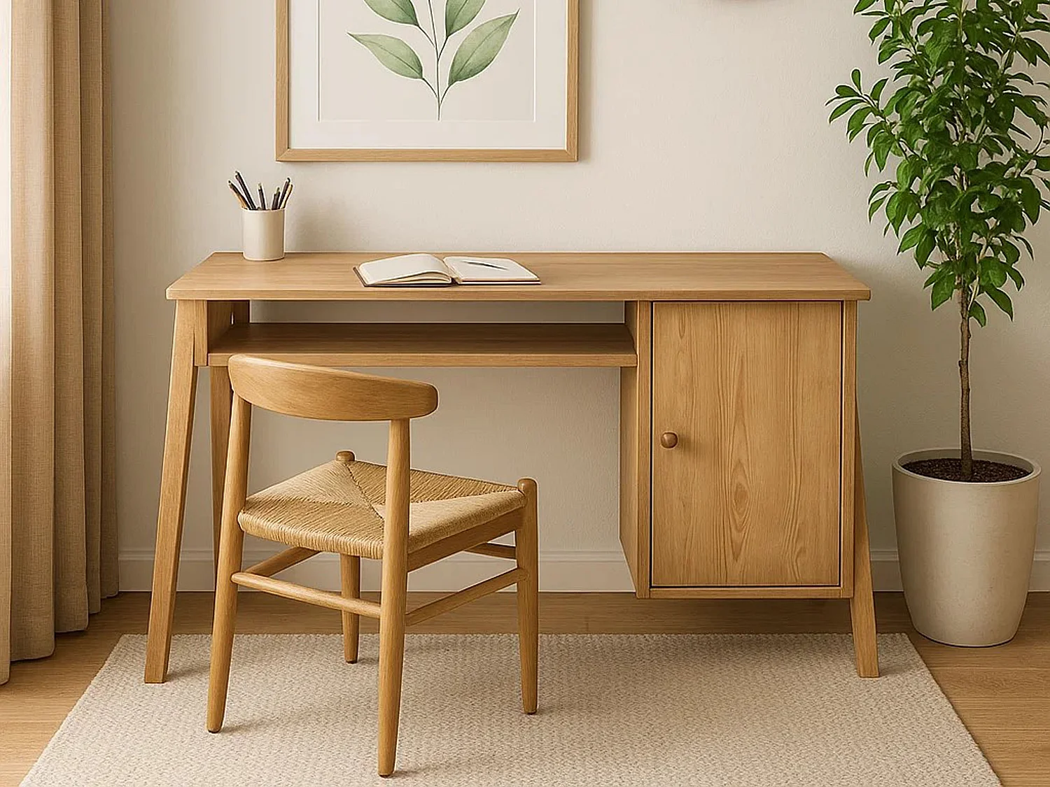 Biurko Oregon wood drewniane, kolor dębowy